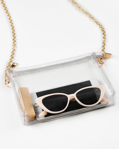 محفظة شفافة للنساء من HULISEN، حقيبة كروس شفافة معتمدة من الاستاد، محفظة صغيرة شفافة لملابس الحفلات الموسيقية in Kuwait