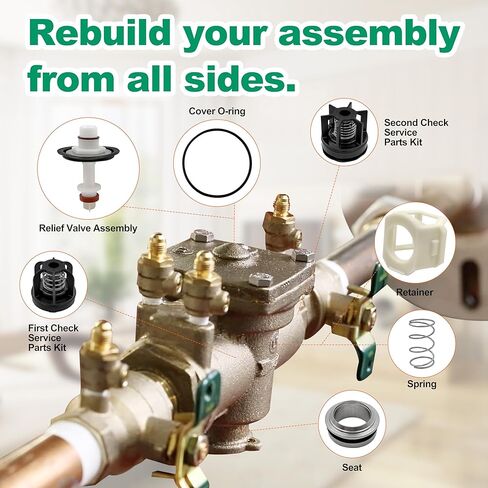 0888527 Total Repair Kit Included Total Relief Valve Repair Kit, First & Second Check Valve Repair Kit, Retainer Replacement for 3/4" 009M3 Reduced Pressure Zone Assembly in Kuwait