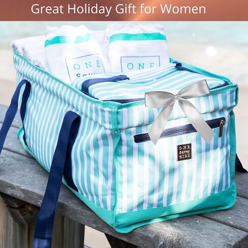 Savvy Beach Canvas Tote Bag with Beach Towel Set and Cooler Bag, Oversized Waterproof Bag for Women, Multifunctional Utility Tote for Outdoor, Large Summer Gifts for Beach Lovers in Kuwait
