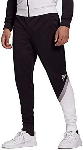 بنطال تريكو مدبب 3-Stripes للرجال من adidas (أسود/أبيض/أسود أساسي، XX-Large) in Saudi Arabia