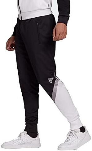 بنطال تريكو مدبب 3-Stripes للرجال من adidas (أسود/أبيض/أسود أساسي، XX-Large) in Saudi Arabia
