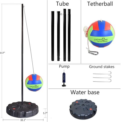 CROWN ME Tetherball Ball and Rope Set- Tetherball Ball with Rope and Carabineer Hoop in Kuwait