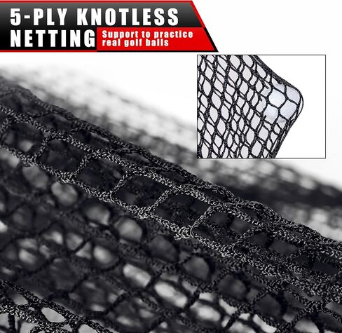 شبكة جولف Champkey مقاس 10 × 7 بوصة مع بساط جولف ثلاثي العشب مقاس 16 × 25 بوصة - إطار فولاذي شديد التحمل للقيادة في الفناء الخلفي، داخلي/خارجي، شبكة ممارسة تقطيع الجولف/التأرجح in Kuwait