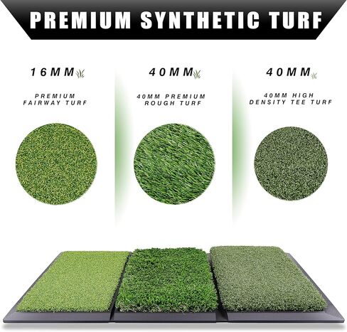 شبكة جولف Champkey مقاس 10 × 7 بوصة مع بساط جولف ثلاثي العشب مقاس 16 × 25 بوصة - إطار فولاذي شديد التحمل للقيادة في الفناء الخلفي، داخلي/خارجي، شبكة ممارسة تقطيع الجولف/التأرجح in Kuwait