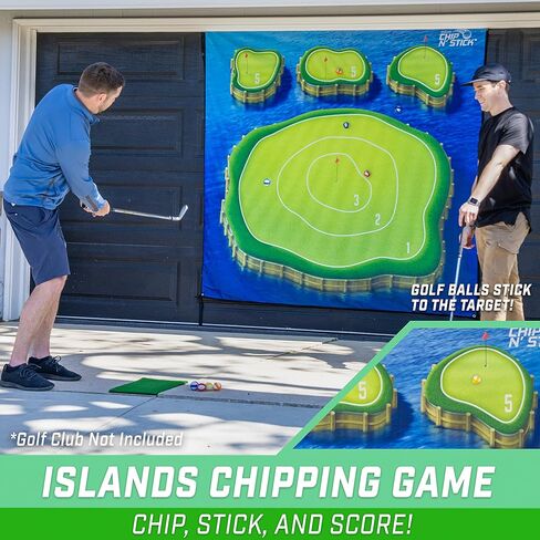 ألعاب الجولف GoSports Chip N' Stick مع كرات الجولف Chip N' Stick - أهداف كبيرة الحجم مع حصيرة التقطيع - اختر الكلاسيكية أو السهام أو الجزر in Kuwait
