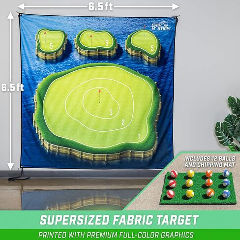 ألعاب الجولف GoSports Chip N' Stick مع كرات الجولف Chip N' Stick - أهداف كبيرة الحجم مع حصيرة التقطيع - اختر الكلاسيكية أو السهام أو الجزر in Kuwait