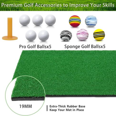 شبكة تدريب الجولف، شبكات ضرب الجولف مقاس 10 × 7 أقدام للقيادة في الفناء الخلفي، أرجوحة تقطيع الجولف مع الأهداف / 1 بساط جولف / 10 كرات جولف / 1 تي شيرت / حقيبة جولف - ملحقات الجولف للرجال في الأماكن المغلقة والخارجية لعبة رياضية in Kuwait