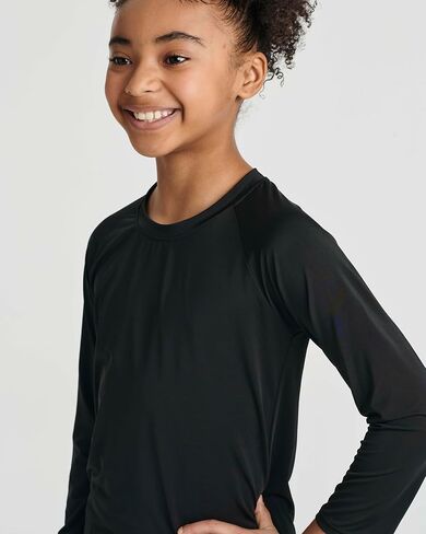 Real Essentials 4 Pack: Girls Long Sleeve Rash Guard Shirt - Swimwear UPF Sun Protection Swim Top (Ages 4-16) in Saudi Arabia