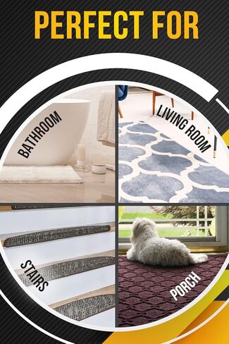 شريط سجاد مزدوج الجوانب من The Good Stuff عالي التحمل [2 بوصة × 10 ياردات] سجاد آمن للأرضيات الخشبية والصفائحية والسجاد مع شريط سجاد غير قابل للانزلاق للسجاد in Kuwait