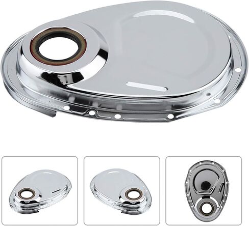 مجموعة غطاء سلسلة التوقيت، طقم غطاء سلسلة التوقيت الحديدي، براغي ختم سلسلة توقيت السيارة، بديل مناسب لمحركات Chevy SBC 283 327 305 350 383 400 in Kuwait