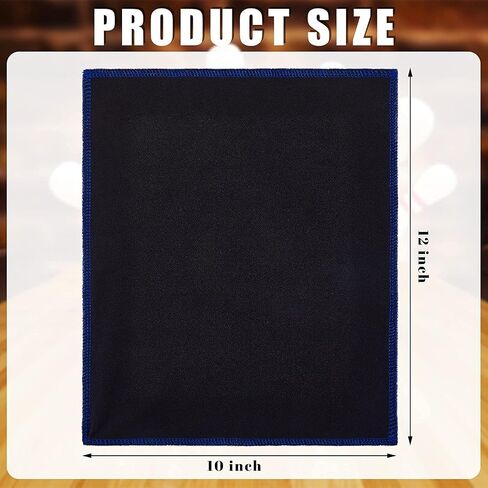 Bowing Shammy Rag Cleaning Pad Bowling Ball Towel to Wipe The Ball Microfiber Bowling Towels Bowling Ball Leather Towels, 12 x 10 Inches (Black) in Saudi Arabia