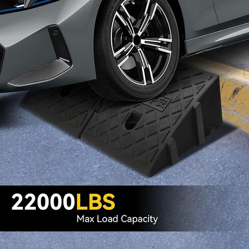 Curb Ramp, Heavy Duty Driveway Curb Ramp Shed Ramp Threshold Ramp, Portable Lightweight Rubber Curb Ramps for Cars, Wheelchairs, Bikes, Motorcycles (5.12") in Saudi Arabia