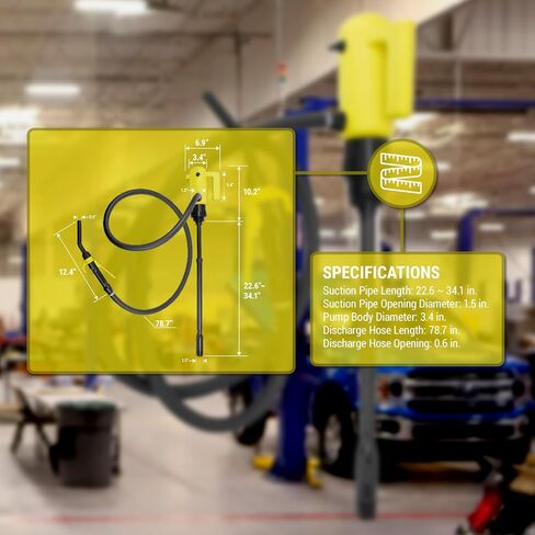 مضخة طبلة مقاومة للمواد الكيميائية من TERA PUMP (4.2 جالون في الدقيقة) E85 وE15 12 فولت مضخة DEF - مضخة كهربائية تعمل بالطاقة للاستخدام طوال اليوم - آمنة للسوائل مثل البنزين والديزل والمزيد in Kuwait
