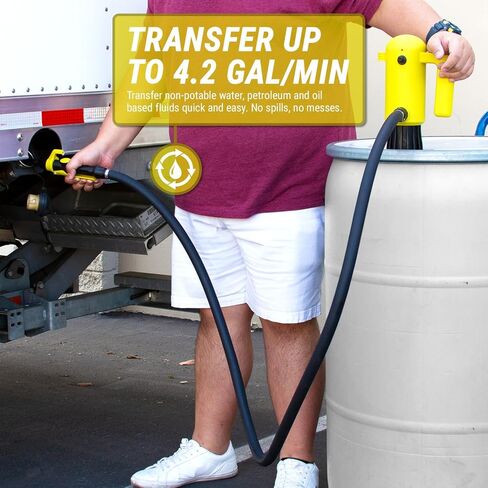 مضخة طبلة مقاومة للمواد الكيميائية من TERA PUMP (4.2 جالون في الدقيقة) E85 وE15 12 فولت مضخة DEF - مضخة كهربائية تعمل بالطاقة للاستخدام طوال اليوم - آمنة للسوائل مثل البنزين والديزل والمزيد in Kuwait