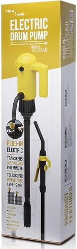 مضخة طبلة مقاومة للمواد الكيميائية من TERA PUMP (4.2 جالون في الدقيقة) E85 وE15 12 فولت مضخة DEF - مضخة كهربائية تعمل بالطاقة للاستخدام طوال اليوم - آمنة للسوائل مثل البنزين والديزل والمزيد in Kuwait
