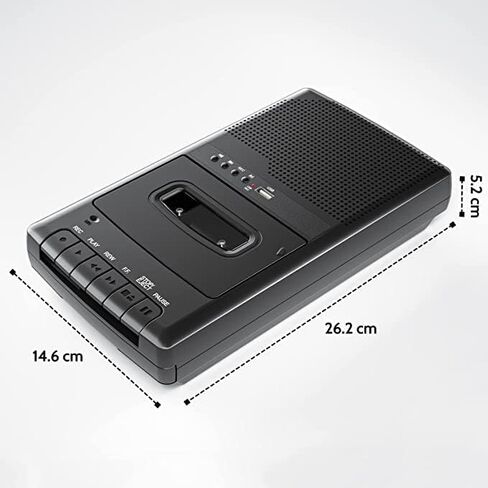 مسجل شريط مشغل كاسيت، مشغل كاسيت USB محمول مع ميكروفون مستقل، محول رقمي كاسيت إلى محرك فلاش USB، تسجيل USB على الشريط، مكبر صوت مدمج، مقبض تلسكوبي، سماعة أذن 3.5 مم in Kuwait