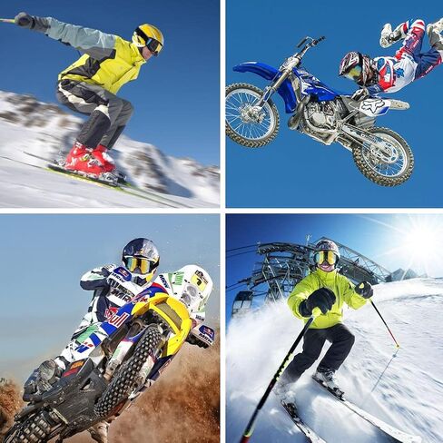 نظارات الدراجات النارية ATV Motocross Goggles Dirt Bike Racing Riding Goggles Off Road MX OTG Goggles Windproof Dustproof Ski Goggles نظارات السلامة الواقية (إطار أبيض أحمر + عدسات ملونة) in Saudi Arabia