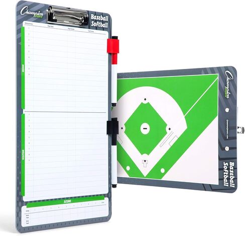 Champion Sports Large & XL Dry Erase Board For Coaching - Whiteboards for Strategizing, Techniques, Plays - 2-Sided Boards with Front Side Full Field - Backside Half Field and Lineup in Kuwait