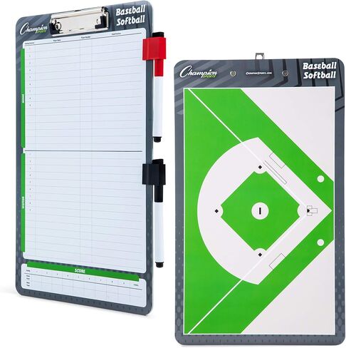 Champion Sports Large & XL Dry Erase Board For Coaching - Whiteboards for Strategizing, Techniques, Plays - 2-Sided Boards with Front Side Full Field - Backside Half Field and Lineup in Kuwait