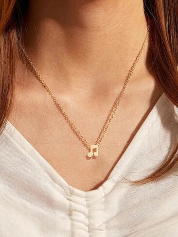 Music Note Necklace for Women Music Festival Outfits Women Music Lovers Gifts for Women With Meaning Card in Kuwait