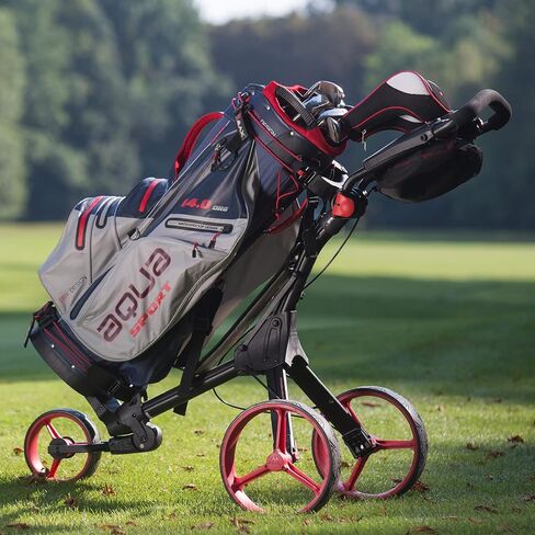 عربة دفع جولف بيج ماكس IQ+ ذات 3 عجلات | خفيفة الوزن للغاية | سريع الطي | سحب العربة | حامل بطاقة الأداء | قوس حقيبة قابل للتعديل in Kuwait