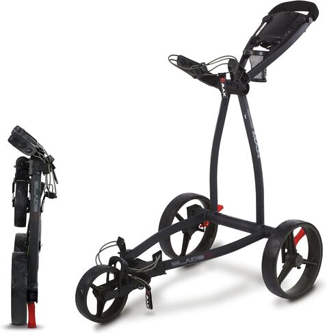 عربة دفع الجولف Big Max Blade IP: 3 عجلات قابلة للطي، خفيفة الوزن للغاية، تقنية قابلة للطي بشكل مسطح، تصميم متين وبسيط، لوحة تنظيم ذكية مع مساحة تخزين كبيرة لملحقات الجولف in Kuwait