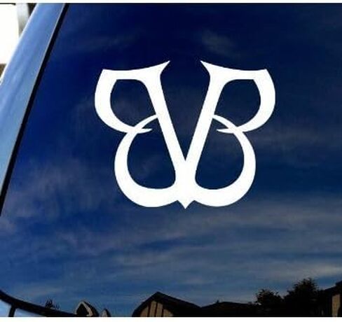 BVB Initials - Vinyl - 4" Tall (Color: White) Decal Laptop Tablet Skateboard car Windows Stickers in Kuwait