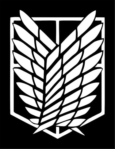 ملصق سيارة أبيض على شكل شعار فيلق الكشافة، هجوم العمالقة - 5 بوصة in Kuwait