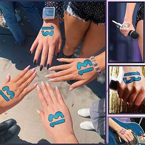 30 Pcs Concert Merch,13 Temporary Tattoo,13 Tattoo, Hand tattoo, Star Temporary Tattoos, Concert Accessories for Singer Gifts in Saudi Arabia