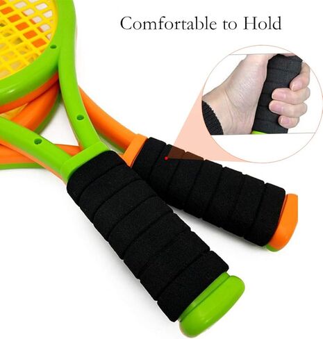 مجموعة مضارب تنس للأطفال، مضرب 17 بوصة مع 3 كرات ناعمة، وكرة تنس واحدة و4 كرات تنس الريشة للرياضات الداخلية والخارجية للأطفال الصغار in Kuwait