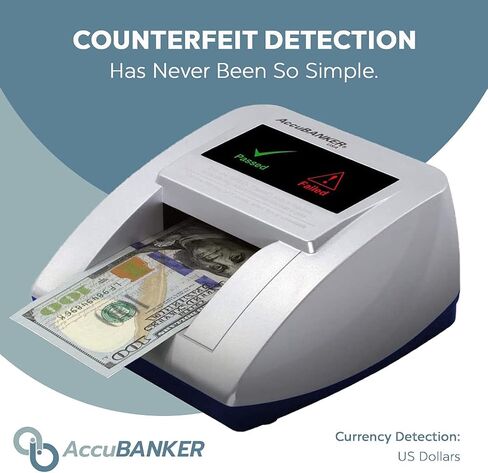 كاشف العملات المزيفة من AccuBANKER D470 Quadscan بأربعة اتجاهات مع الأشعة فوق البنفسجية، MG، IR، WM، الصورة، الطول، الطيف 7 نقاط - بطارية اختيارية للاستخدام المحمول (بدون بطارية) in Kuwait