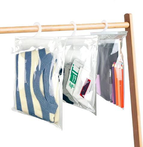 Hanging Storage Bags with Hanger,13" X11" Large Hook Hang-Up Clear Plastic Bags,Book Pouch School Supply Kit Classroom Organization for Classroom Library School Supplies Home Pharmacy Use (30) in Saudi Arabia