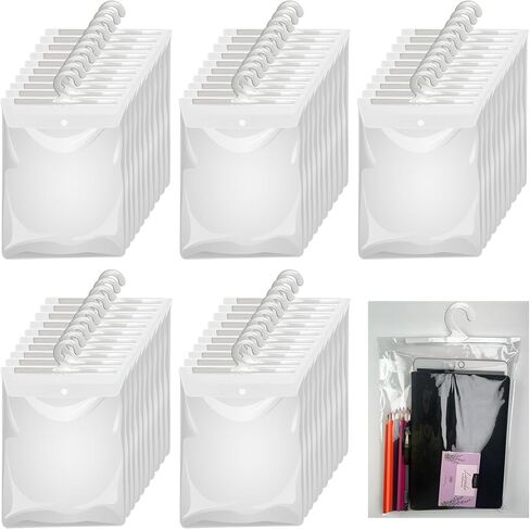 Hanging Storage Bags with Hanger,13" X11" Large Hook Hang-Up Clear Plastic Bags,Book Pouch School Supply Kit Classroom Organization for Classroom Library School Supplies Home Pharmacy Use (30) in Saudi Arabia