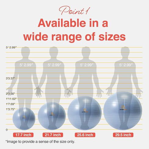 PRIMASOLE Exercise Ball Anti-Burst Pregnancy Yoga Ball for Balance Stability Fitness Workout Core Strength at Home & Office in Kuwait