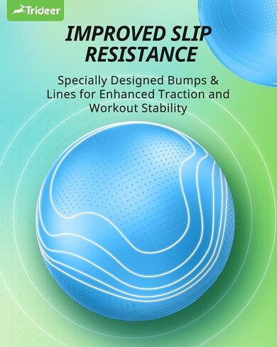 Trideer Exercise Ball Stability Ball - Non-Slip Bumps & Lines Yoga Ball, Anti-Burst Swiss Ball for Fitness, Balance, Gym and Physical Therapy, Home Workout Equipment or Office Ball Chair in Saudi Arabia