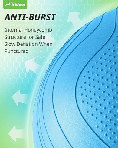 Trideer Exercise Ball Stability Ball - Non-Slip Bumps & Lines Yoga Ball, Anti-Burst Swiss Ball for Fitness, Balance, Gym and Physical Therapy, Home Workout Equipment or Office Ball Chair in Saudi Arabia
