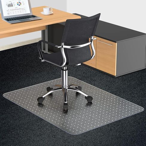 Office Chair Mat for Carpeted Floors, 48"X36" 2.2mm Thick, Rectangle Desk Chair Mats with Studs for Low and Medium Pile Carpets, Easy Glide, Flat Without Curling in Kuwait