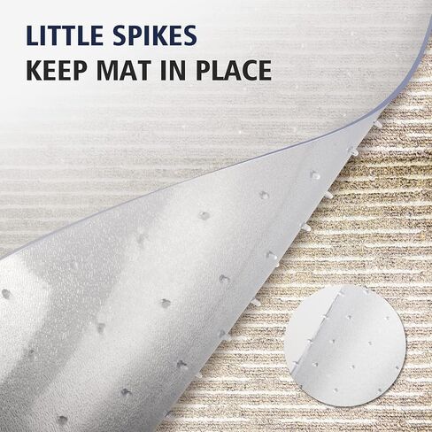Office Chair Mat for Carpeted Floors, 48"X36" 2.2mm Thick, Rectangle Desk Chair Mats with Studs for Low and Medium Pile Carpets, Easy Glide, Flat Without Curling in Kuwait