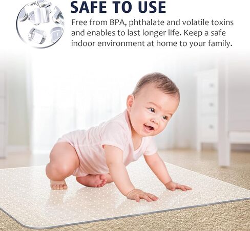 Office Chair Mat for Carpeted Floors, 48"X36" 2.2mm Thick, Rectangle Desk Chair Mats with Studs for Low and Medium Pile Carpets, Easy Glide, Flat Without Curling in Kuwait