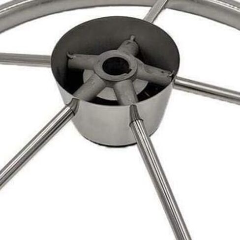 ISURE MARINE 13-1/2 Inch 5-Spoke Destroyer Style Stainless Boat Steering Wheel for Boat, Yacht in Saudi Arabia