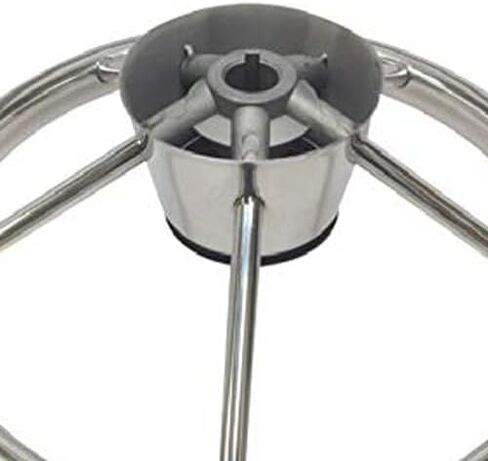 ISURE MARINE 13-1/2 Inch 5-Spoke Destroyer Style Stainless Boat Steering Wheel for Boat, Yacht in Saudi Arabia