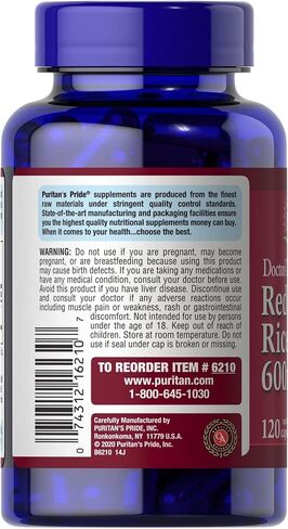 Puritan's Pride Red Yeast Rice 600 Mg, 120 Count in Saudi Arabia