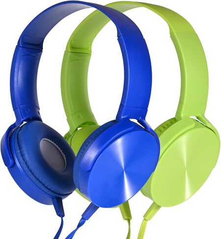 سماعات الرأس Wensdo السائبة للفصل الدراسي 24 حزمة سماعات متعددة الألوان، سماعات دوارة مريحة للطلاب بالجملة للمكتبة والمدرسة والطائرة والأطفال للتعلم عبر الإنترنت والسفر، صوت ستيريو الضوضاء in Kuwait