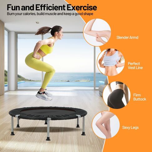 Mini Trampoline Fitness Trampoline, 48 inch, 440lb Weight Capacity in Saudi Arabia