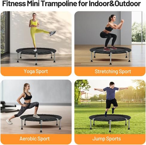 Mini Trampoline Fitness Trampoline, 48 inch, 440lb Weight Capacity in Saudi Arabia