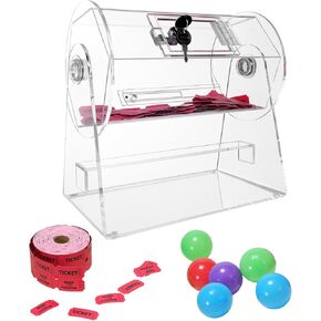 VEVOR Acrylic Raffle Drum,Professional Raffle Ticket Spinning Cage with 2 Keys, Transparent Lottery Spinning Drawing, Holds 10000 Tickets or 300 Raffle Balls, Raffle Ticket Box for Lottery Games Bing