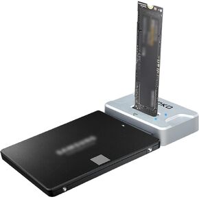 M.2 NVMe and SATA HDD/SSD Reader Adapter, External Hard Drive Reader for Universal NVMe SSD and 2.5/3.5 Inch SATA III Drives (Not Support Clone)