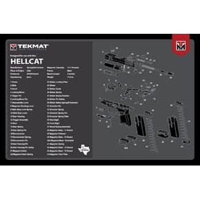 Tekmat "Ultra 20 Mat Springfield Hellcat 20"", Durable, Washable, Gun Cleaning Mat, Black
