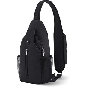 VADOO Sling Backpack with RFID Blocking and Phone Holder on Strap for Men Women Crossbody Chest Bag for Travel Hiking
