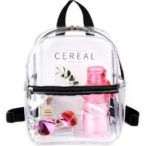 Keepcross Clear Stadium Backpack 12x6x12 Mini Small Clear Bag Stadium Approved for Sports Events Games Festival Concerts,Women Men